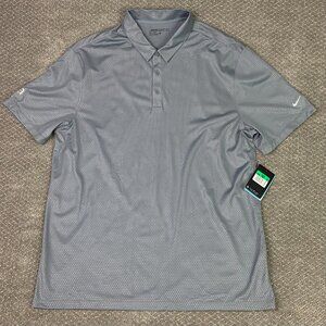 Nike Polo Golf Shirt Men's XL Gray Geometric Pattern Dri-Fit 838964 065 NEW NWT